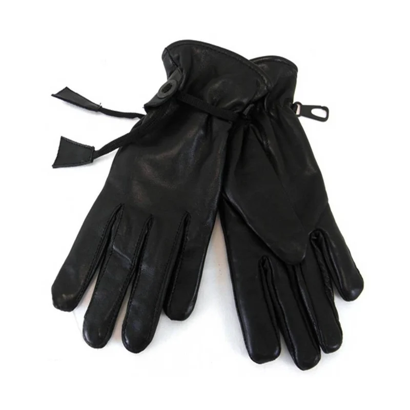 Vance Womens Black Soft Leather Lined Motorcycle Riding Gloves