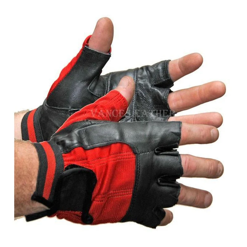 Vance VL428 Mens Black Shorty Stretch Leather Gloves