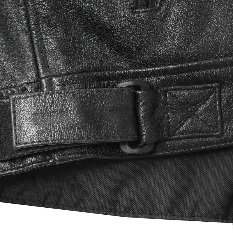 High Mileage Mens Premium Cowhide Leather 'Street' Cruiser Motorcycle Riding Jacket