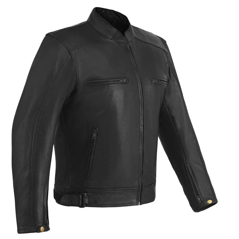 High Mileage Mens Dual CCW Vented Sport Style Cowhide Leather Biker Motorcycle Riding Jacket