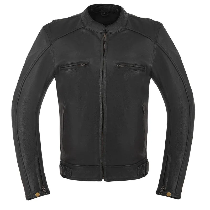 High Mileage Mens Dual CCW Vented Sport Style Cowhide Leather Biker Motorcycle Riding Jacket