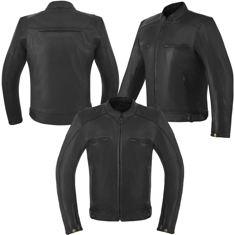 High Mileage Mens Dual CCW Vented Sport Style Cowhide Leather Biker Motorcycle Riding Jacket