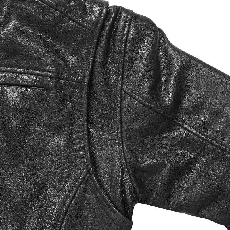 High Mileage Mens Dual CCW Vented Sport Style Cowhide Leather Biker Motorcycle Riding Jacket