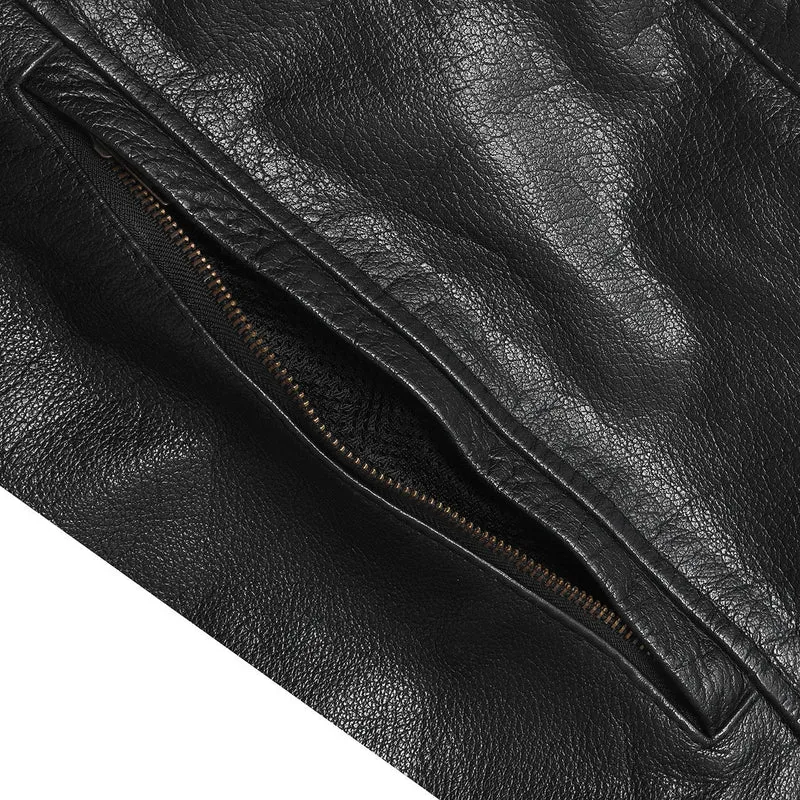 High Mileage Mens Dual CCW Vented Sport Style Cowhide Leather Biker Motorcycle Riding Jacket