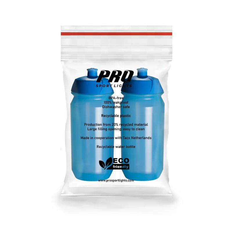 2 x Bidon Pro Sport Lights - 500 ml - Transparant Blauw