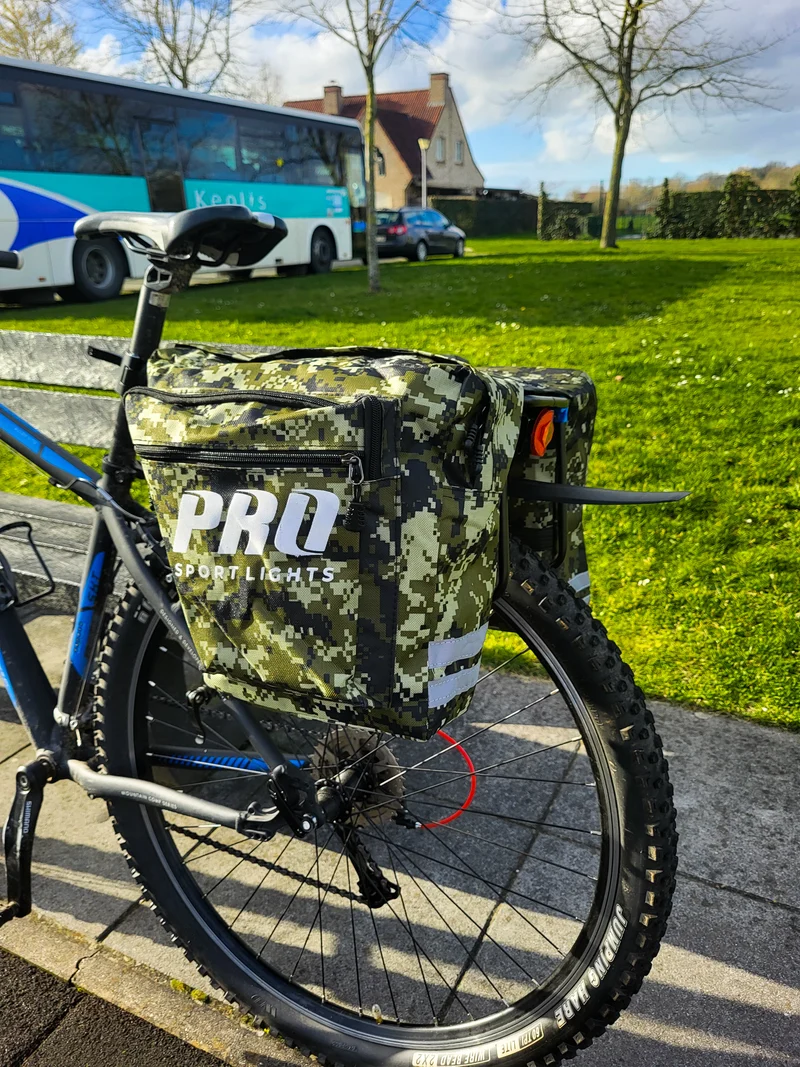 Dubbele Fietstas Pro Sport Lights - Legergroen Camo