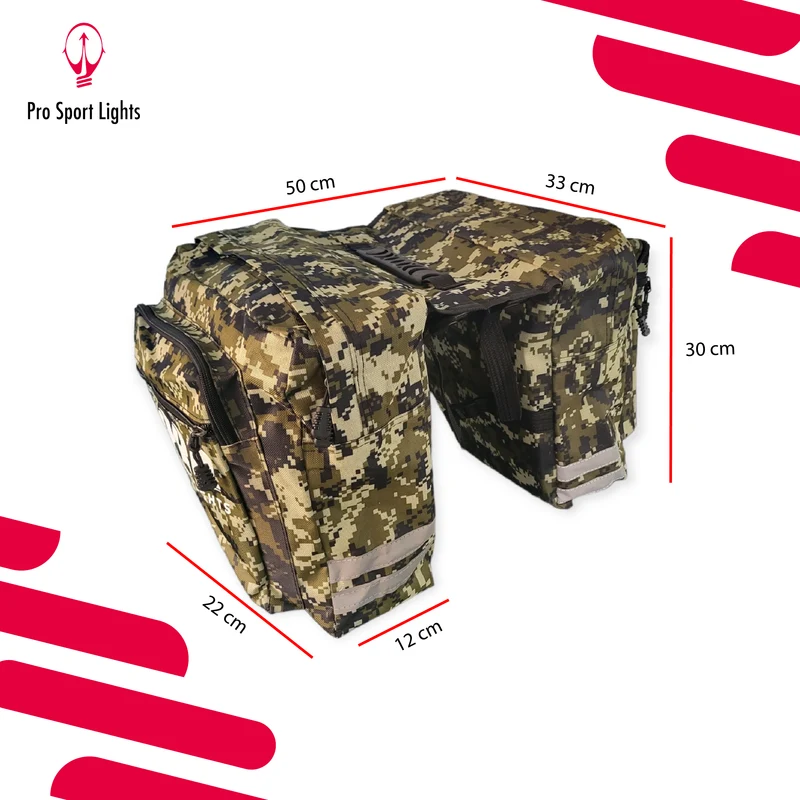 Dubbele Fietstas Pro Sport Lights - Legergroen Camo