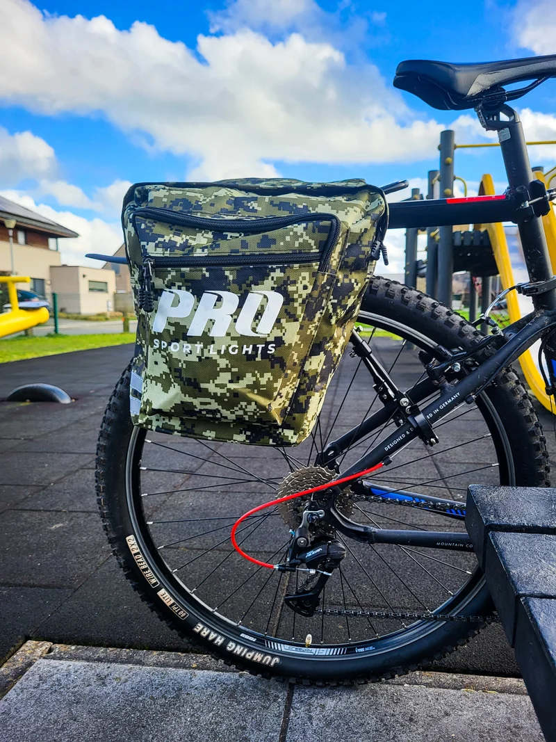 Dubbele Fietstas Pro Sport Lights - Legergroen Camo