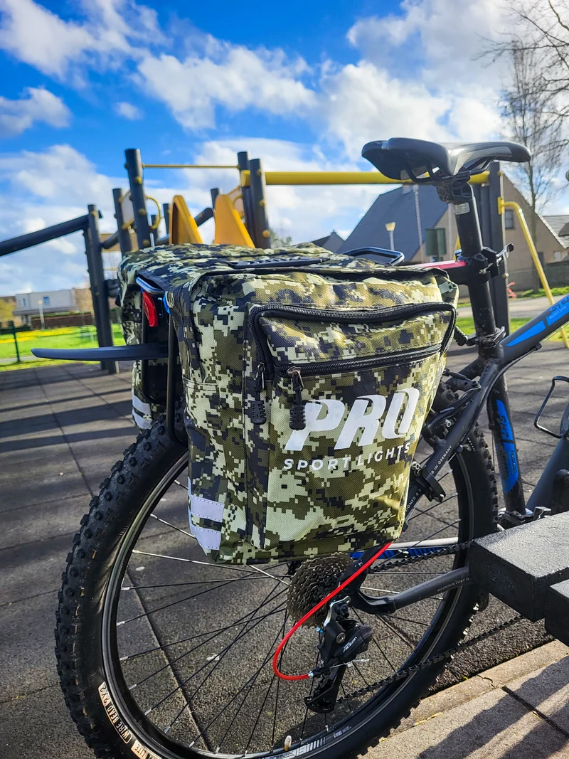 Dubbele Fietstas Pro Sport Lights - Legergroen Camo