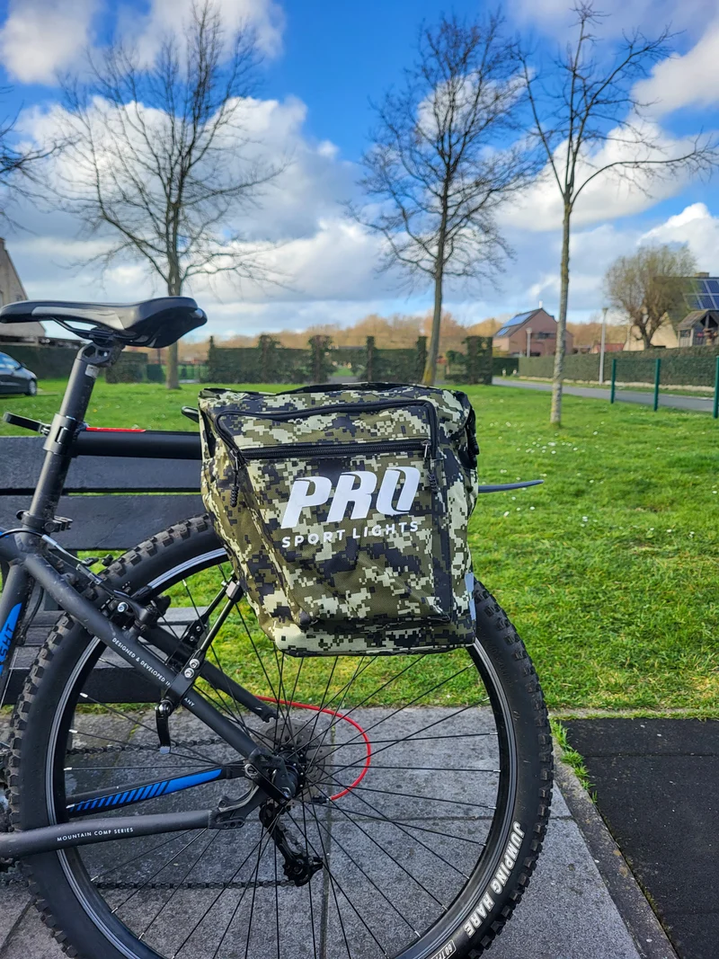 Dubbele Fietstas Pro Sport Lights - Legergroen Camo