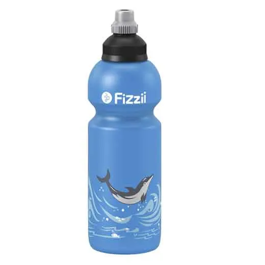 FIZZII Trinkflasche Plastik 600ml Delfin (Swiss made) Auslaufsicher