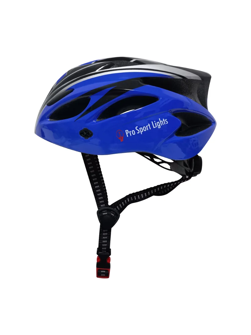 Fietshelm Pro Sport Lights Dames/Heren Zwart/Blauw - Medium/Large