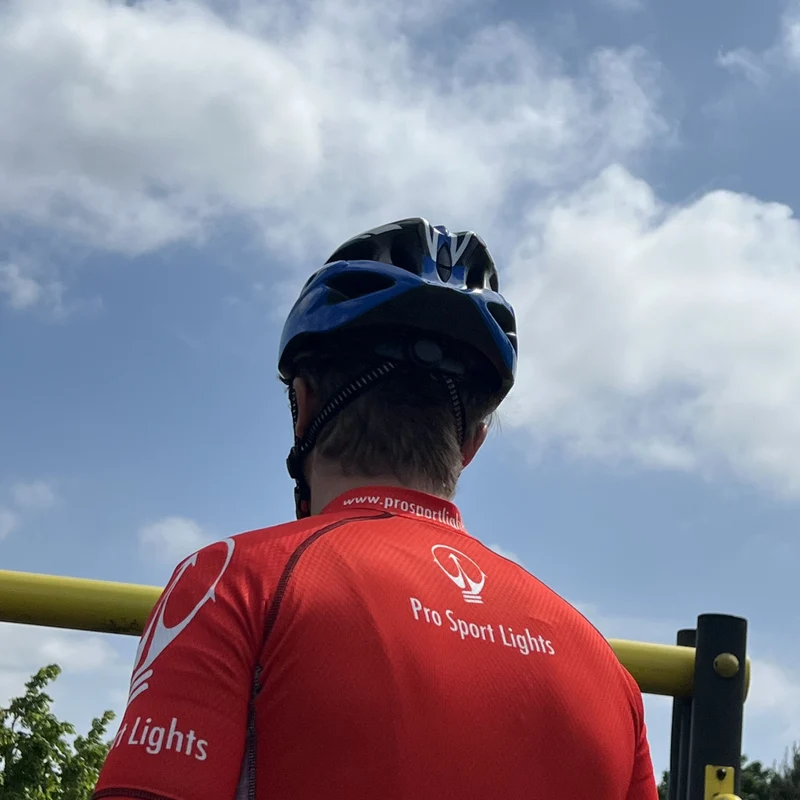 Fietshelm Pro Sport Lights Dames/Heren Zwart/Blauw - Medium/Large