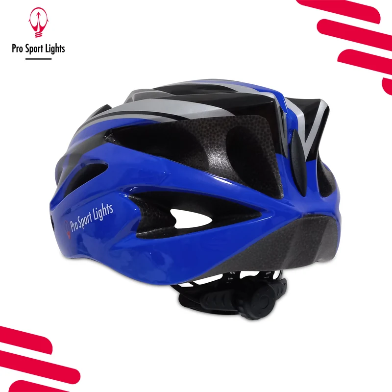 Fietshelm Pro Sport Lights Dames/Heren Zwart/Blauw - Medium/Large