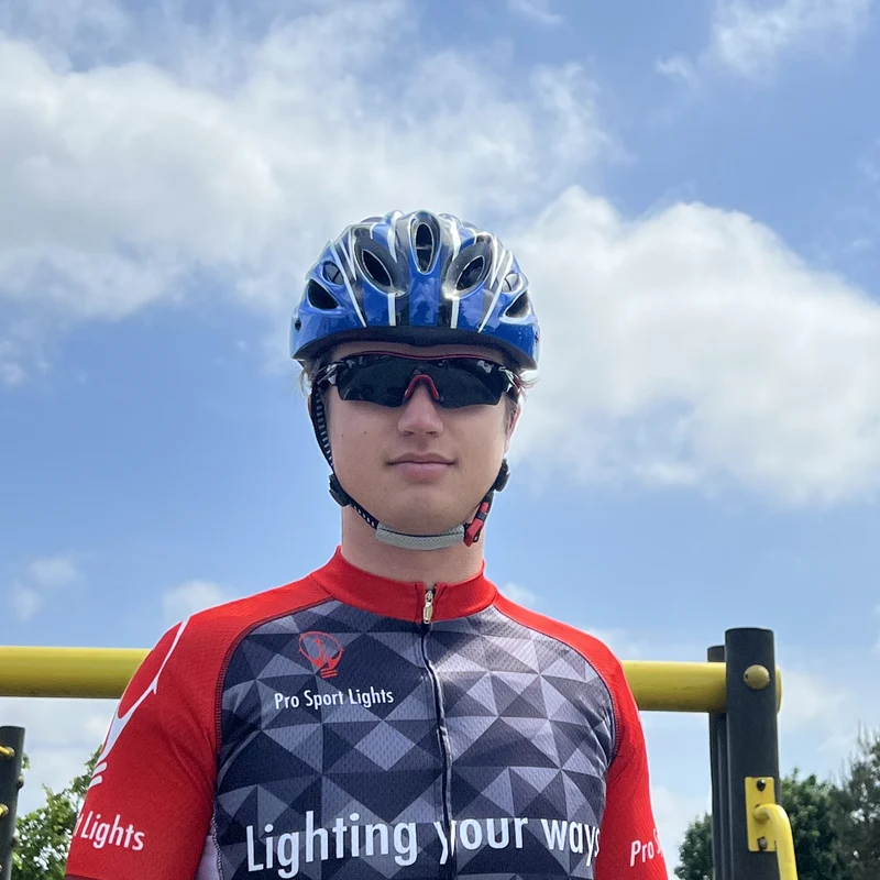Fietshelm Pro Sport Lights Dames/Heren Zwart/Blauw - Medium/Large