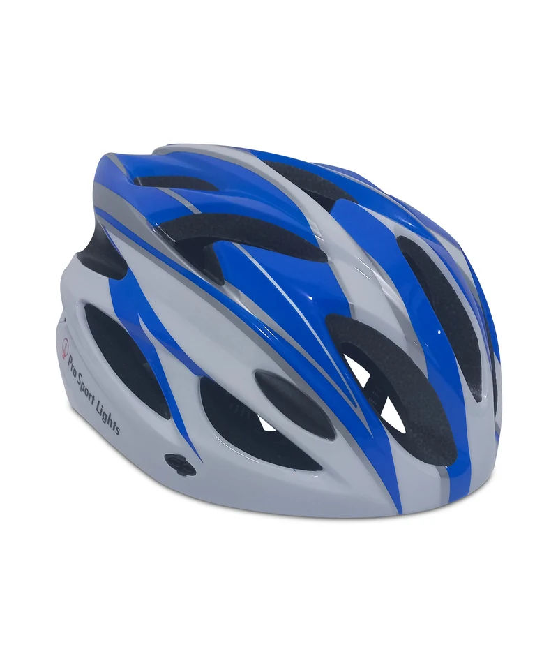 Fietshelm Pro Sport Lights Dames/Heren Wit/Blauw - Medium/Large