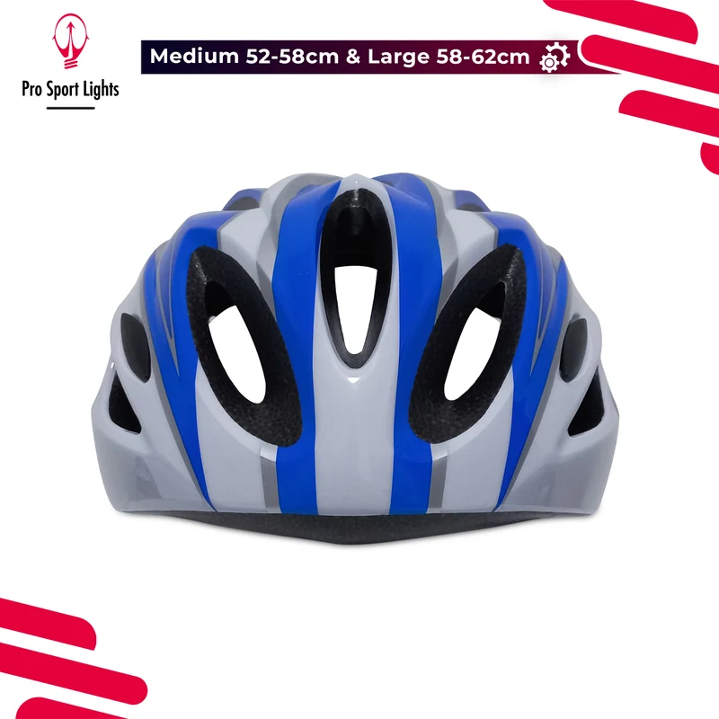 Fietshelm Pro Sport Lights Dames/Heren Wit/Blauw - Medium/Large