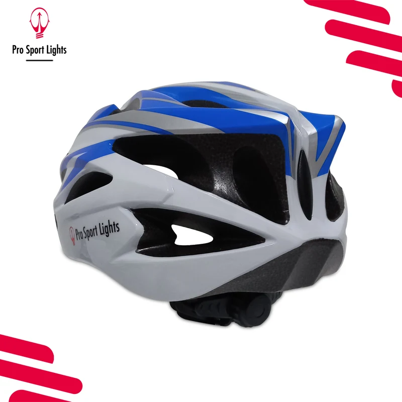 Fietshelm Pro Sport Lights Dames/Heren Wit/Blauw - Medium/Large