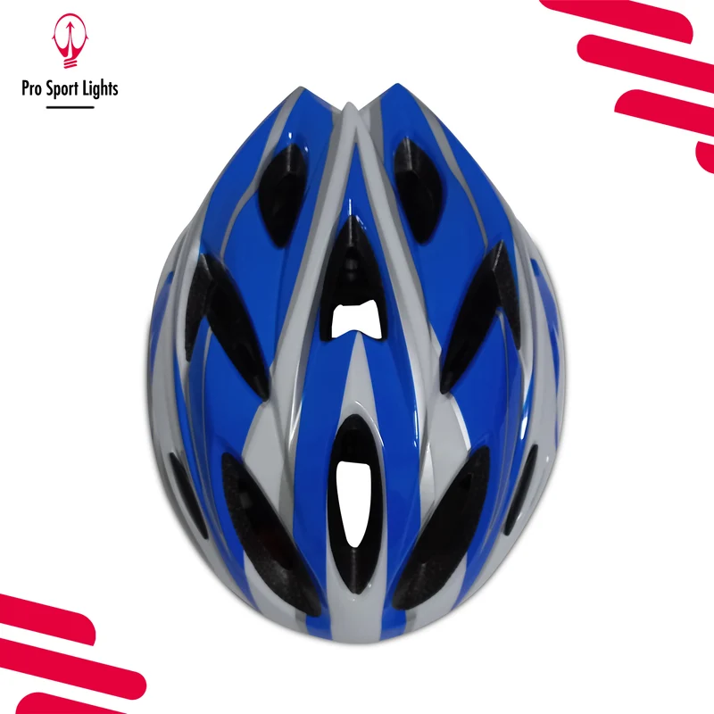 Fietshelm Pro Sport Lights Dames/Heren Wit/Blauw - Medium/Large