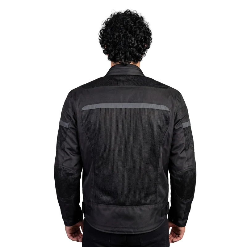 Vance Mens Black CE Armored Textile Mesh Motorcycle Jacket All Season