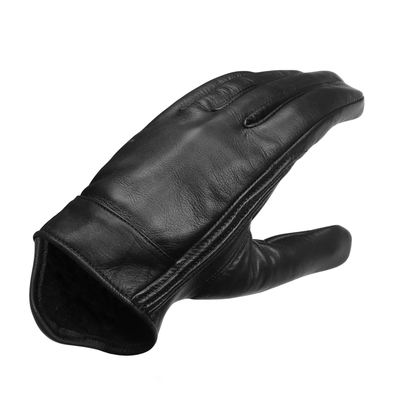 Vance Mens Black Gel Palm Riding Leather Gloves