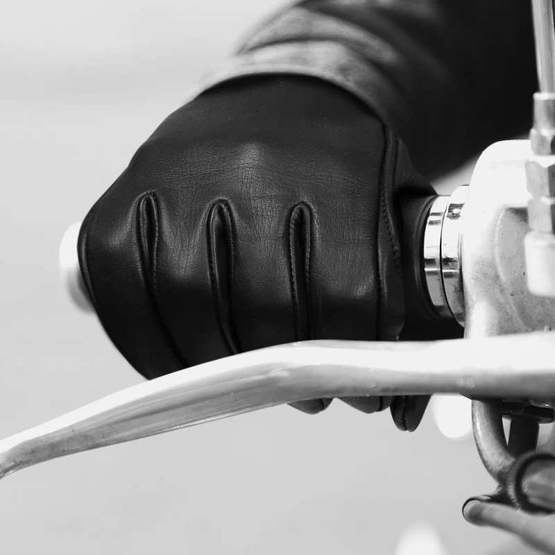 Vance Mens Black Gel Palm Riding Leather Gloves