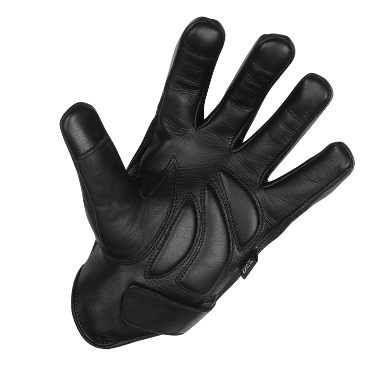 Vance Mens Black Gel Palm Riding Leather Gloves
