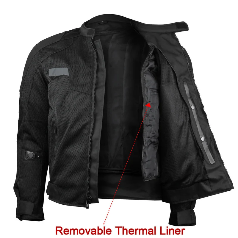 Advance Vance Mens All Weather Season CE Armor Mesh Motorcycle Jacket
