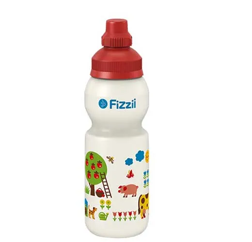FIZZII Trinkflasche Plastik 330ml Bauernhof byGraziela Swiss made Auslaufsicher