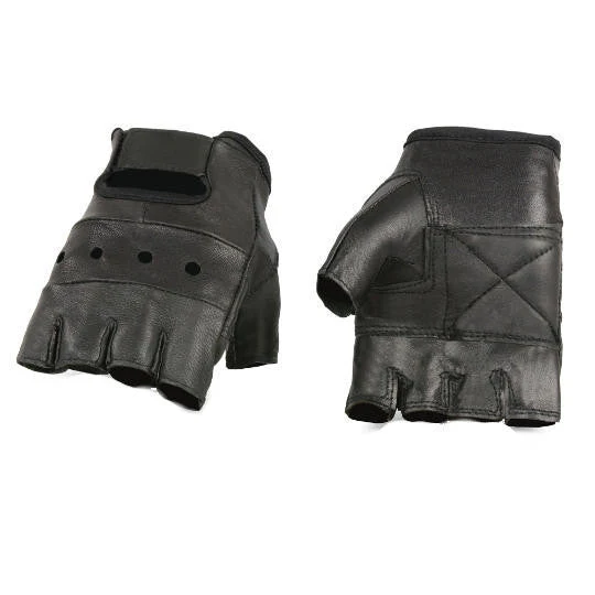 Vance Men’s Leather Fingerless Glove with Gel Palm