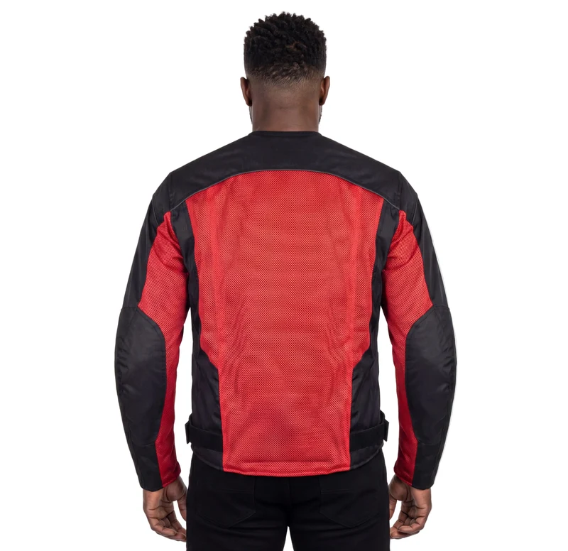 Vance Mens Red Advanced 3-Season Mesh/Textile CE Armor Motorcycle Jacket