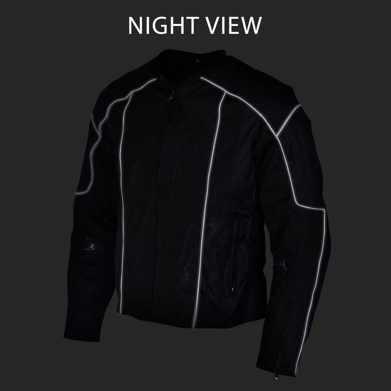 Vance Men's 3-Season Mesh/Textile CE Armor Motorcycle Jacket