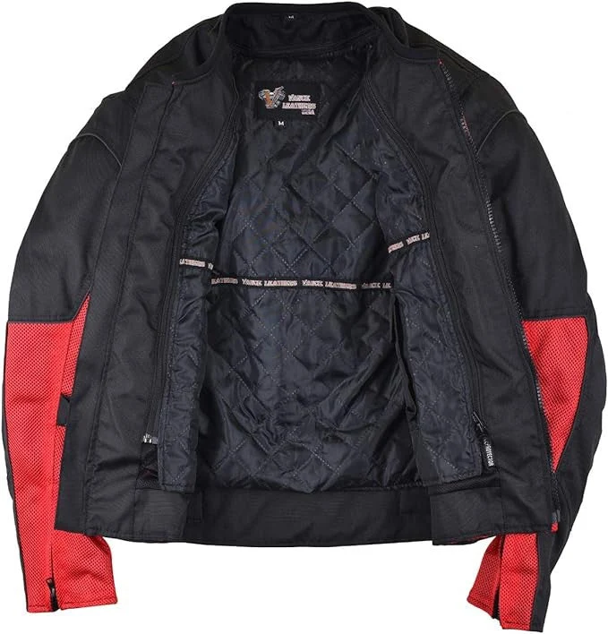 Vance Men's 3-Season Mesh/Textile CE Armor Motorcycle Jacket