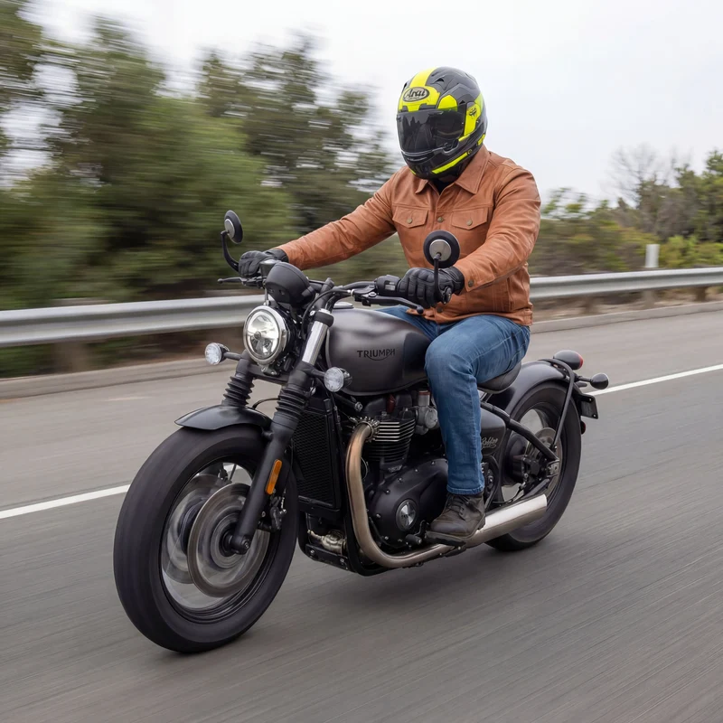 Vance Leathers' Mens Austin Brown Premium Classic Motorcycle Trucker Leather Jacket