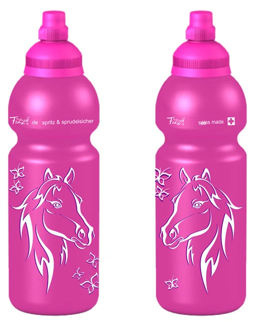 FIZZII Trinkflasche Plastik 600ml Pferd (Swiss made) Auslaufsicher