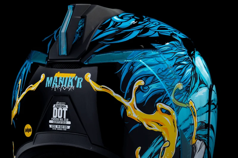 Icon Airform Mips Manik'RR Light Blue Full Face Motorcycle Helmet