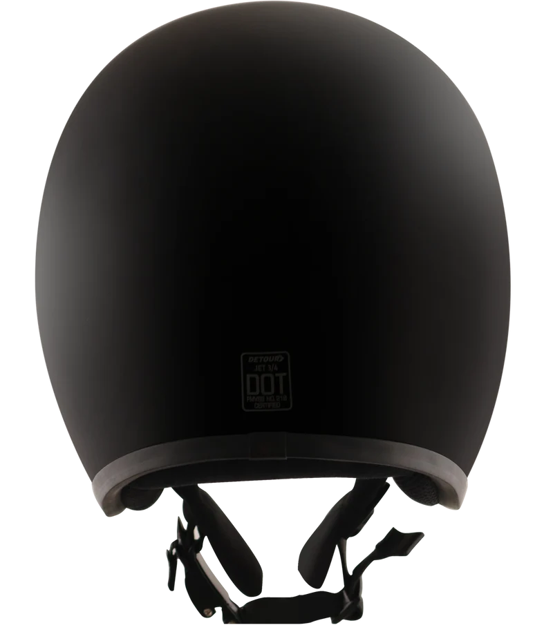 Detour Helmets D.O.T. Flat Black 3/4 Helmet for Motorcycle Riders with Visor