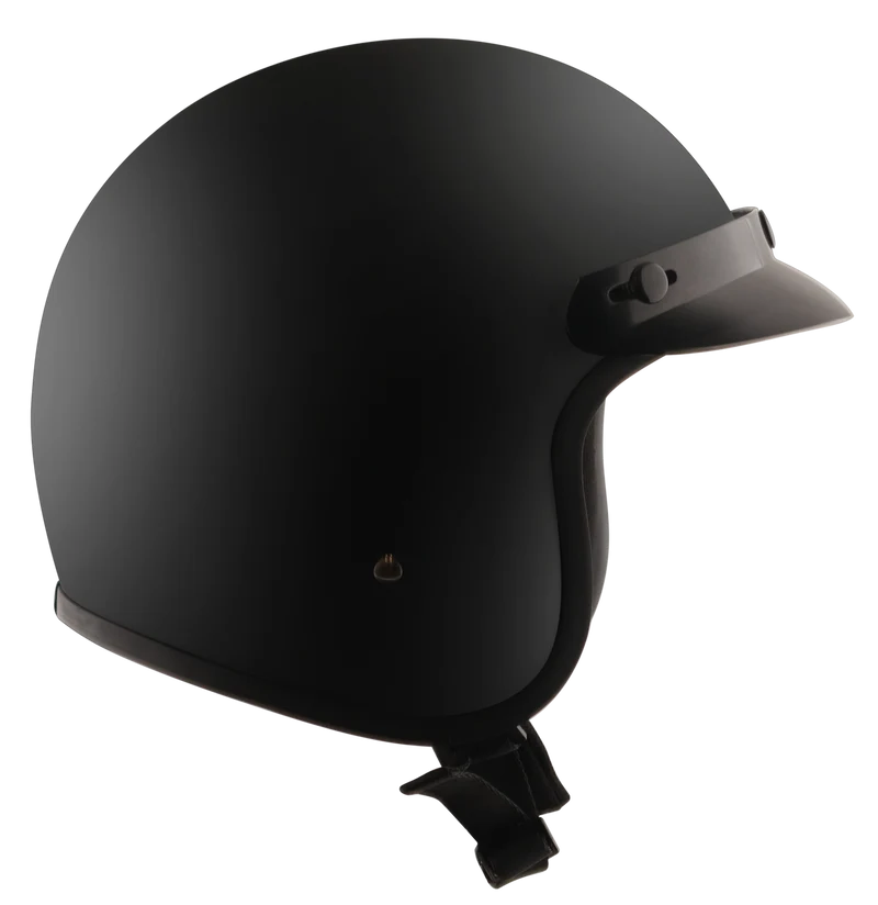 Detour Helmets D.O.T. Flat Black 3/4 Helmet for Motorcycle Riders with Visor