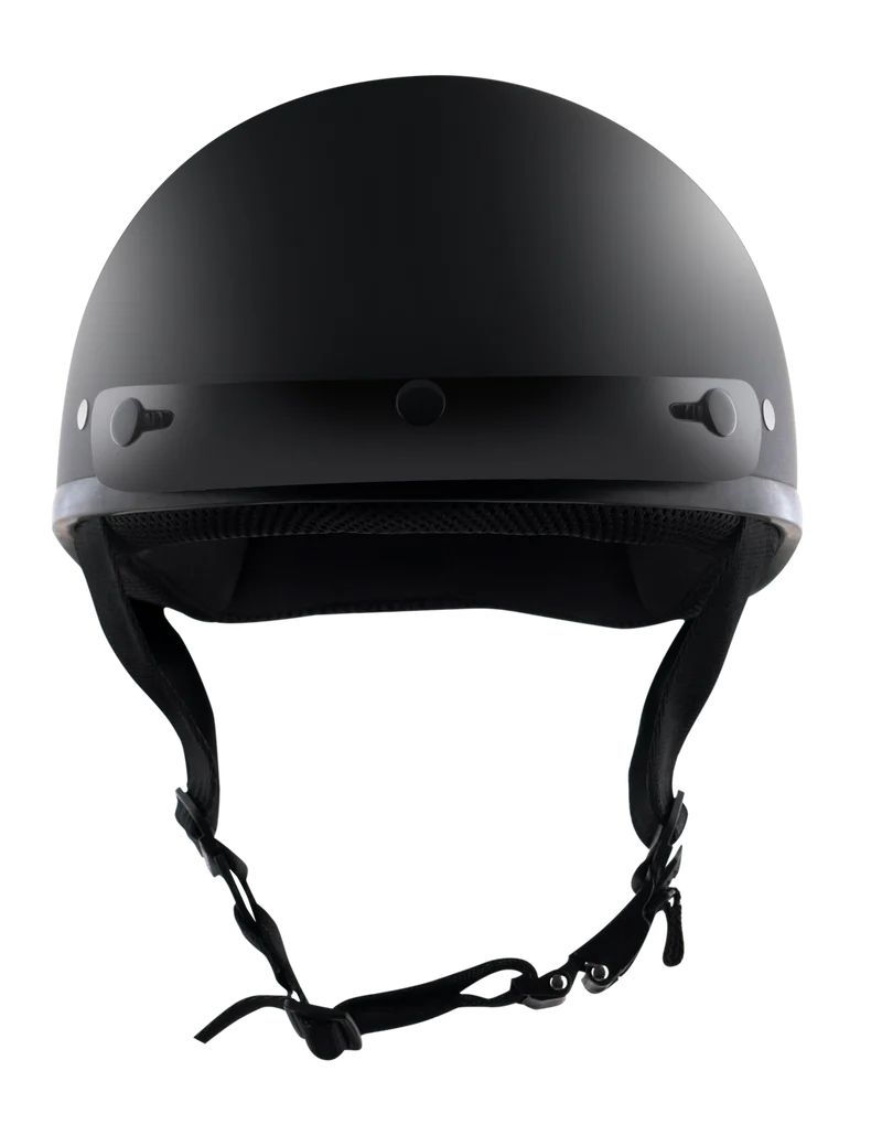 Detour Helmets D.O.T. Flat Black Half Helmet for Motorcycle Riders with Visor