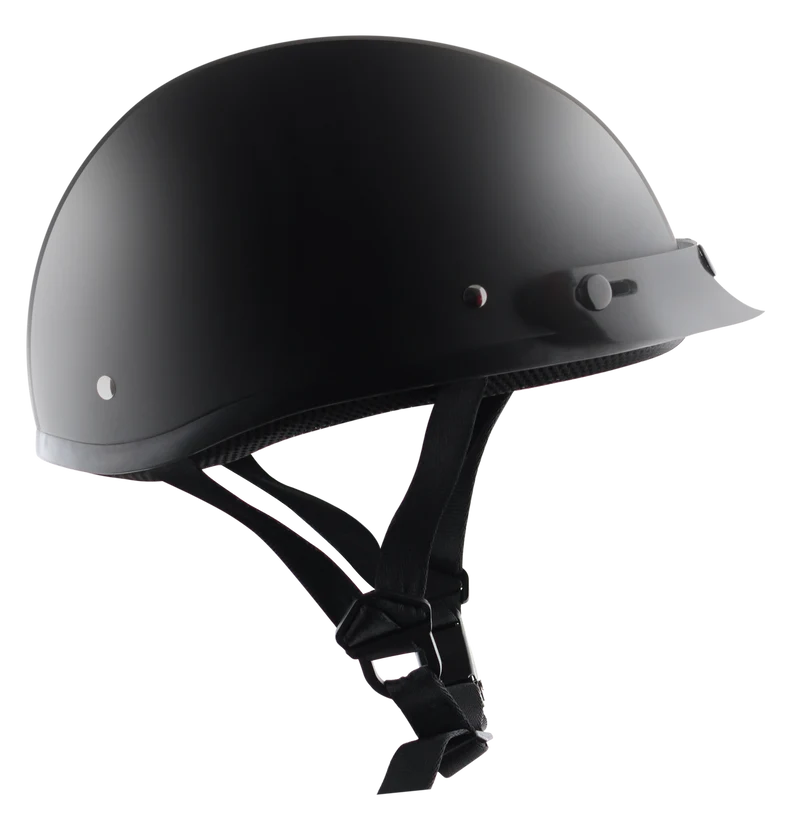 Detour Helmets D.O.T. Gloss Black Half Helmet for Motorcycle Riders with Visor