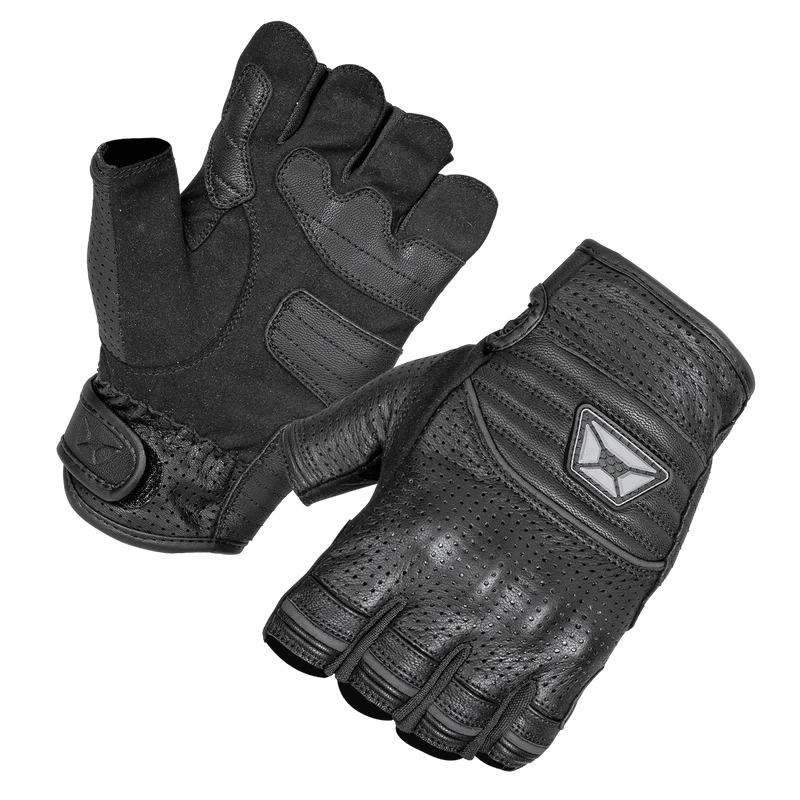 Cortech Men's Flip Off Armored Fingerless Leather Motorcycle Gloves