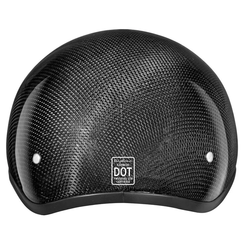 Daytona Skull Cap Carbon Fiber Half Helmet with Peak Visor