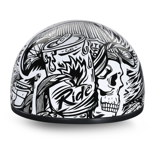 Daytona Skull Cap Live Fast Motorcycle Helmet