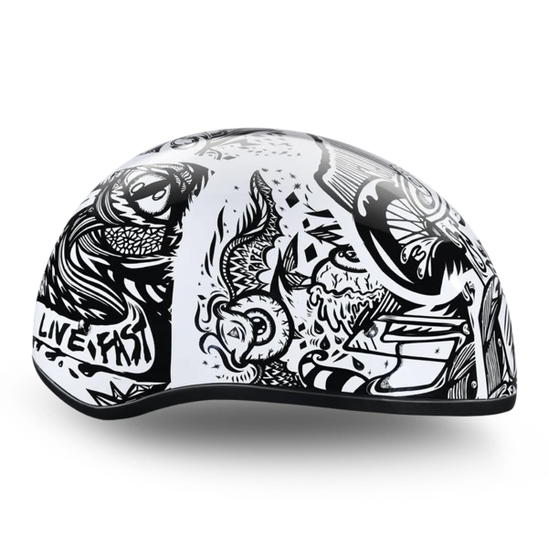 Daytona Skull Cap Live Fast Motorcycle Helmet