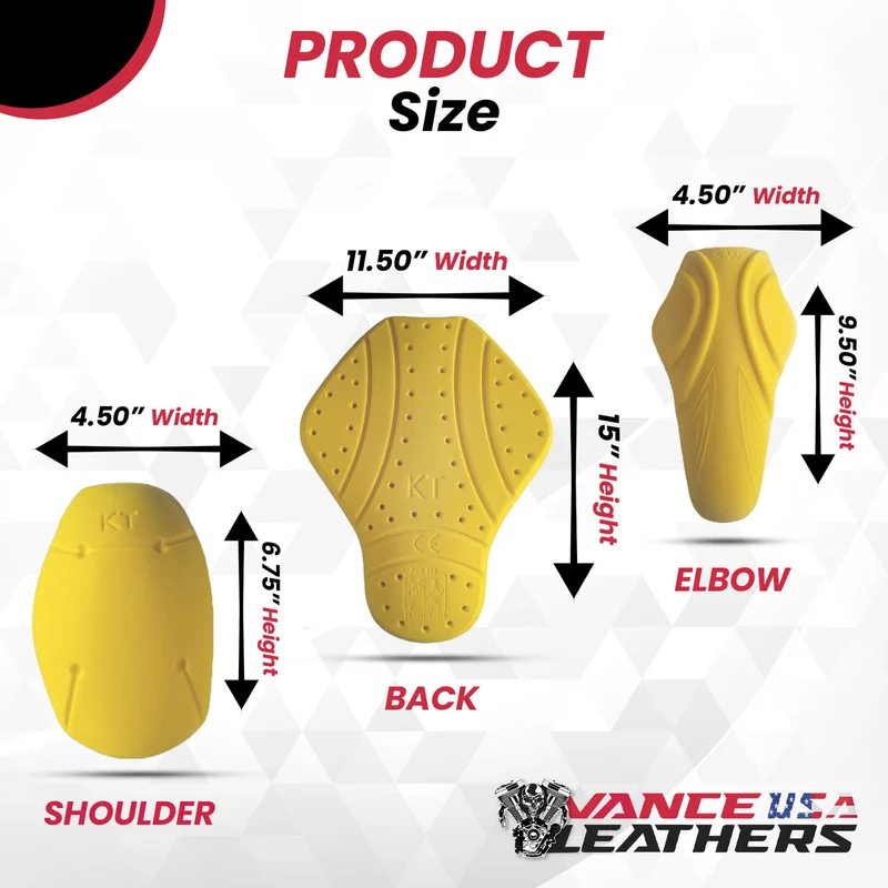 CE Level 2 Certified Armor Pads l Level 2 Approved Back, Shoulder And Elbows Armor Protector inserts for Motorcycle Jackets