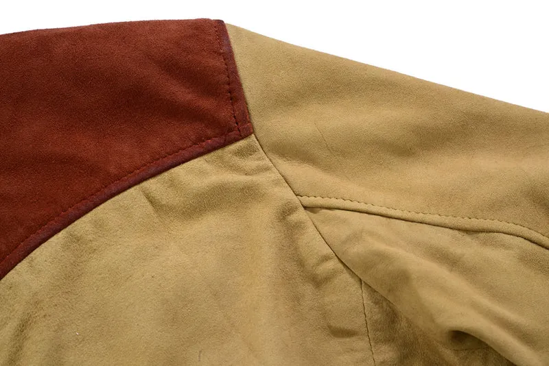 Men's Western Goat Suede Two-Tone Leather Jacket