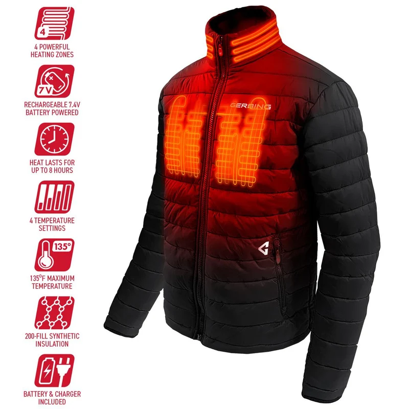 Gerbing Men's 7V Khione Insulated Heated Puffer Jacket 2.0