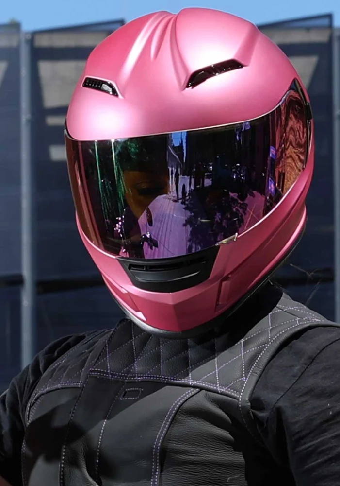 Z1R Jackal Satin Pink Full Face Motorcycle Helmet