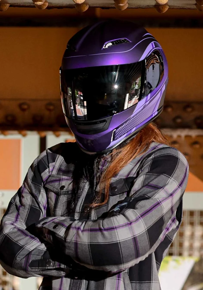 Z1R Jackal Dark Matter Purple Full Face Motorcycle Helmet