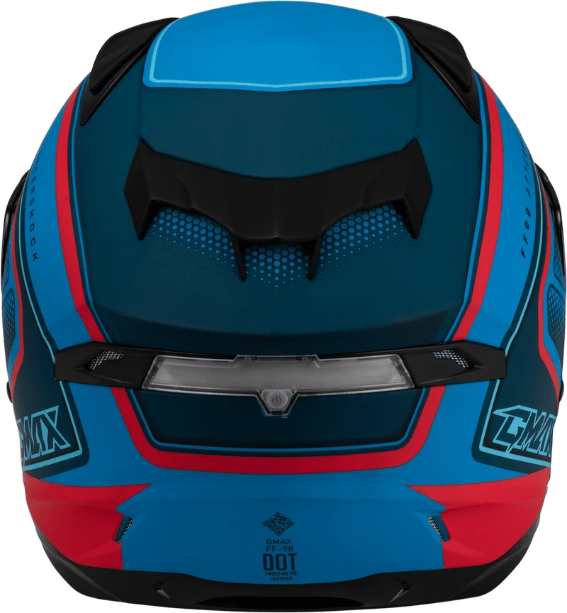Gmax FF-98 Aftershock Matte Blue-Red Full Face Motorcycle Helmet
